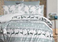 Постельное белье ранфорс First Choice - Deer Dark Green (Турция), полуторный
